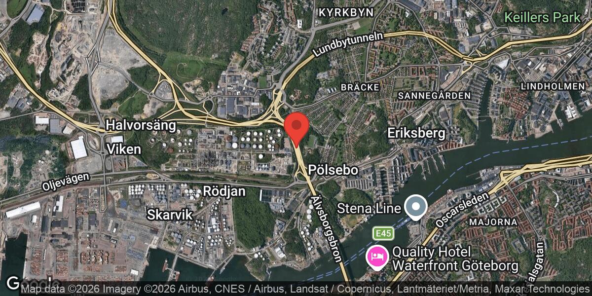 Olycka mellan lastbil och buss vid Bräckemotet påverkar E6 mot Mölndal