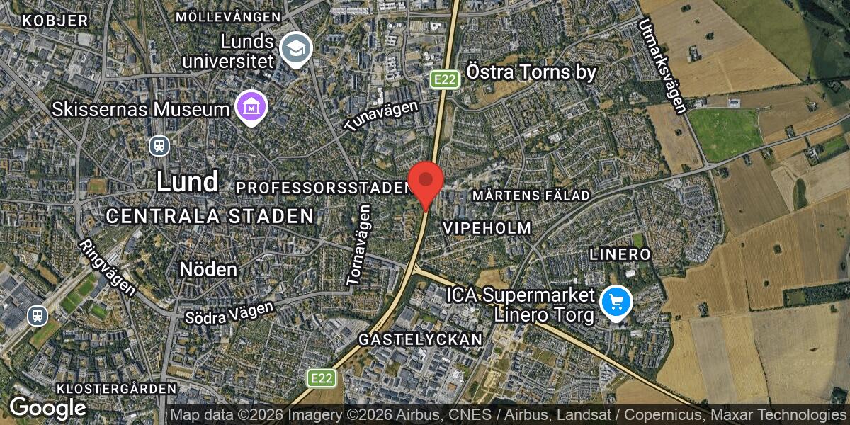 Brand i personbil påverkar trafiken på E22 mellan Lund N och Gastelyckan
