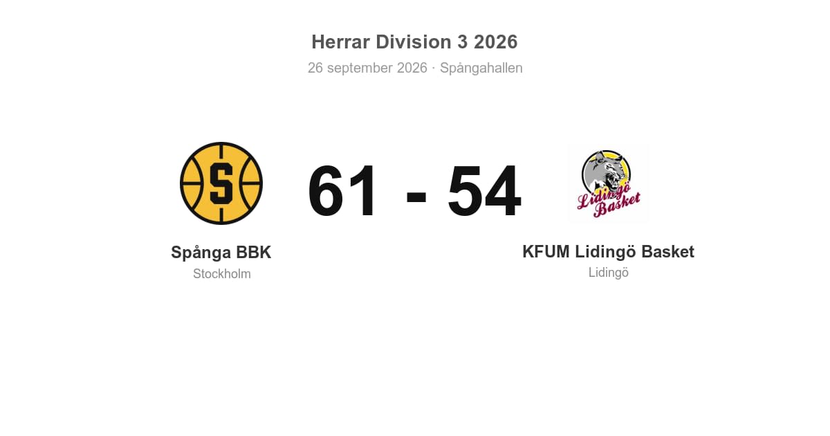 Förlust i bortamatch mot Spånga – KFUM Lidingö 54–61