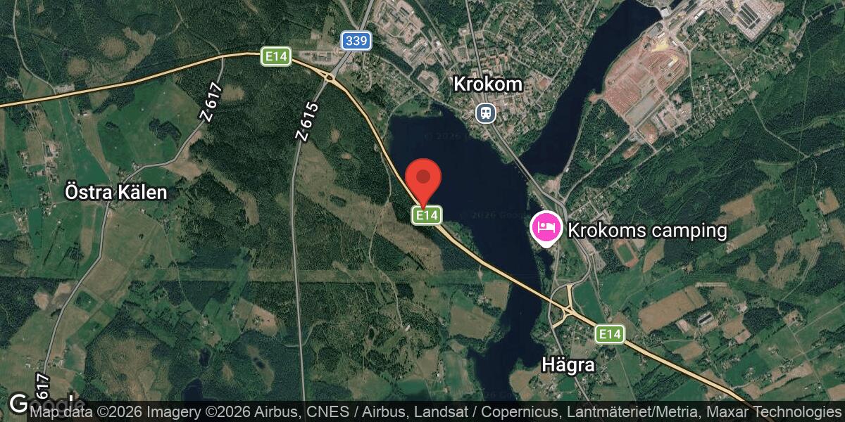 Olycka på E14 vid Krokom med stor påverkan på trafiken