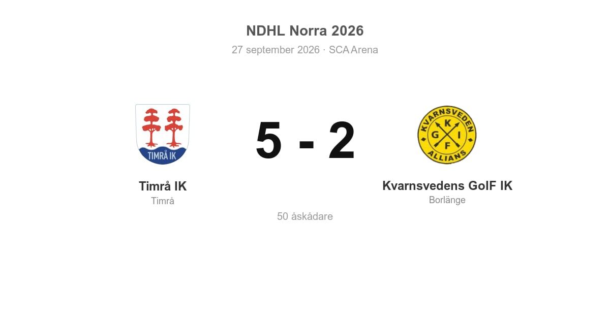 Vinst hemma för Timrå mot Kvarnsveden