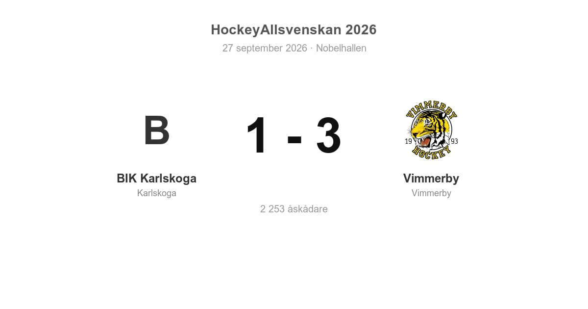 Vinst för Vimmerby borta mot BIK Karlskoga