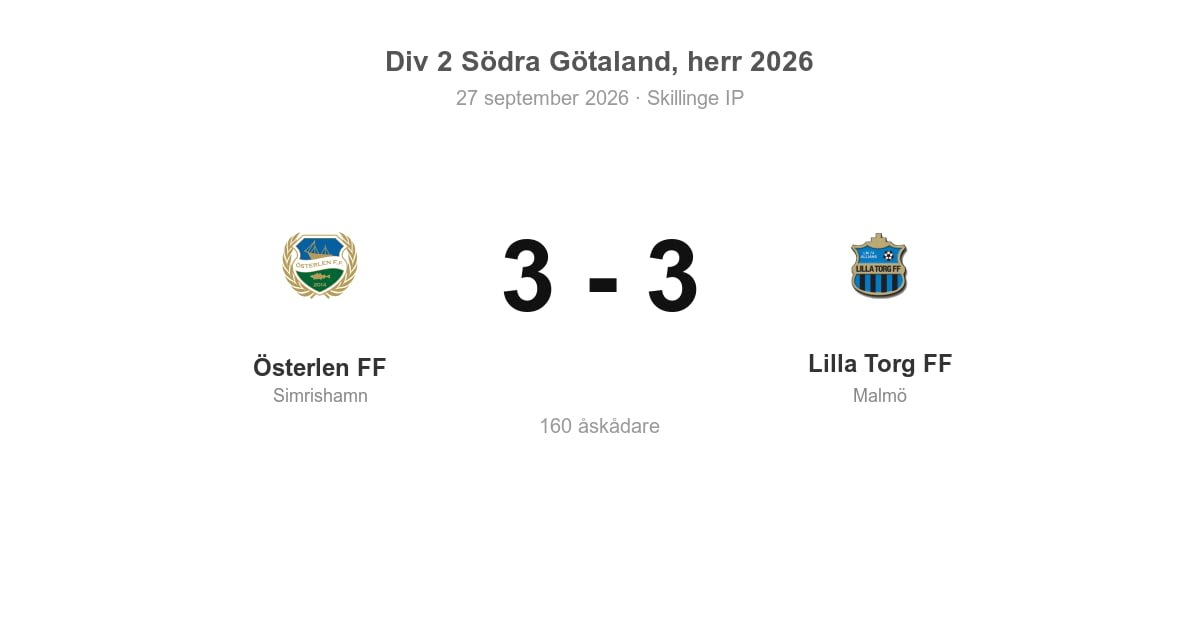 Oavgjort för Österlen FF hemma mot Lilla Torg FF