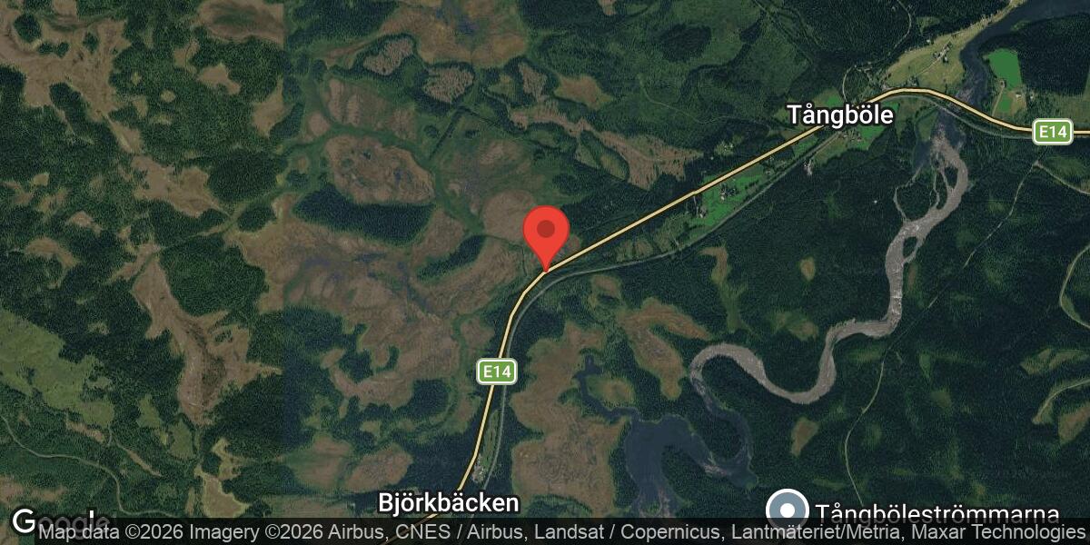 Nedfallet träd blockerade E14 mellan Gevsjön och Ånn