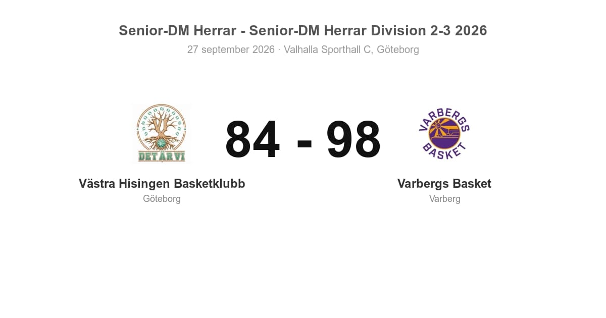 Vinst för Varberg i bortamatch mot Västra Hisingen