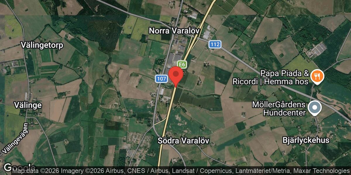 Fordonshaveri på E6 vid trafikplats Strövelstorp påverkar trafiken mot Halmstad