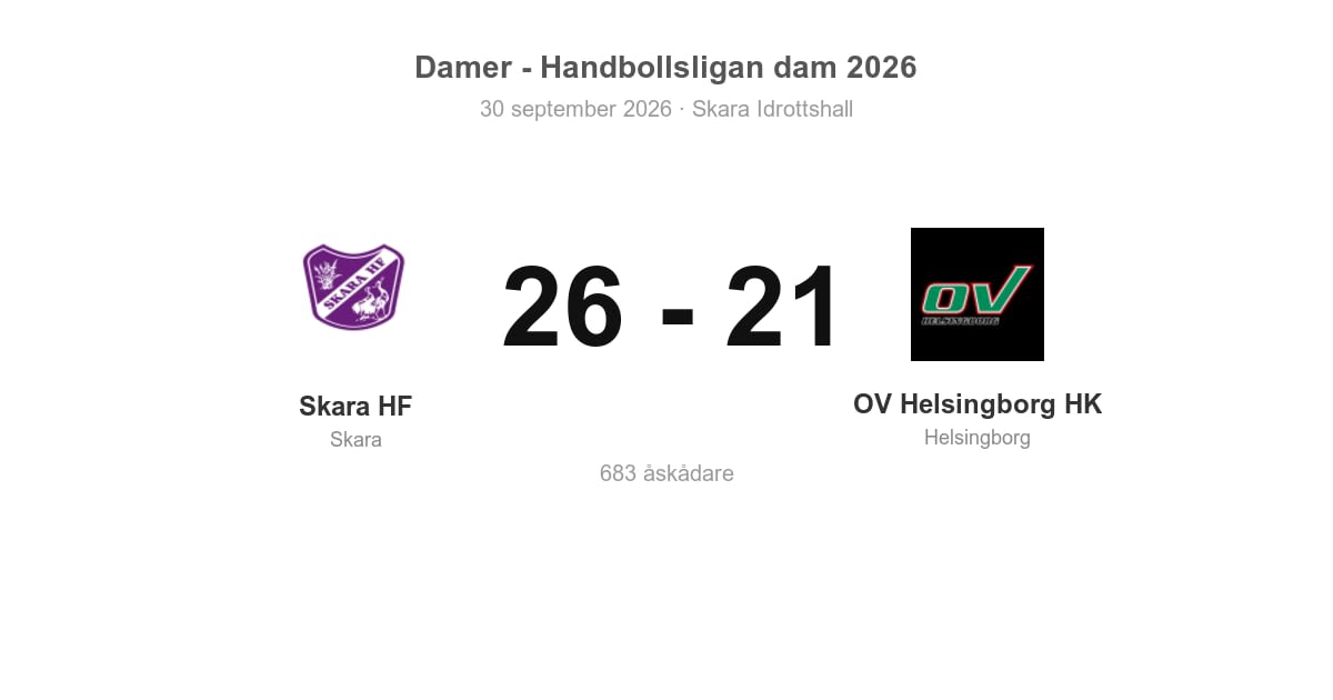 Vinst för Skara HF hemma mot OV Helsingborg