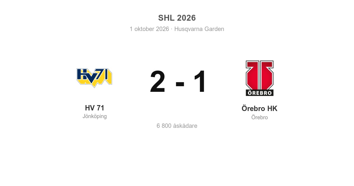 HV 71 vann hemma mot Örebro HK