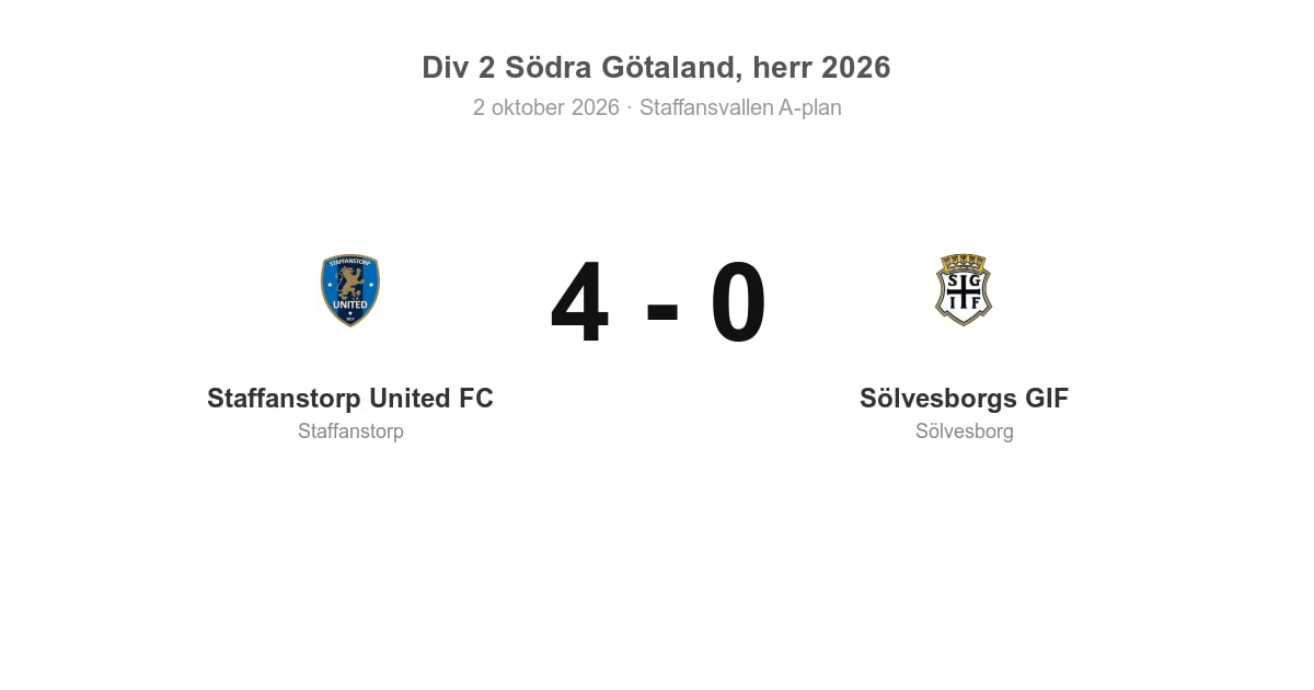 Sölvesborgs GIF föll borta mot Staffanstorp United FC