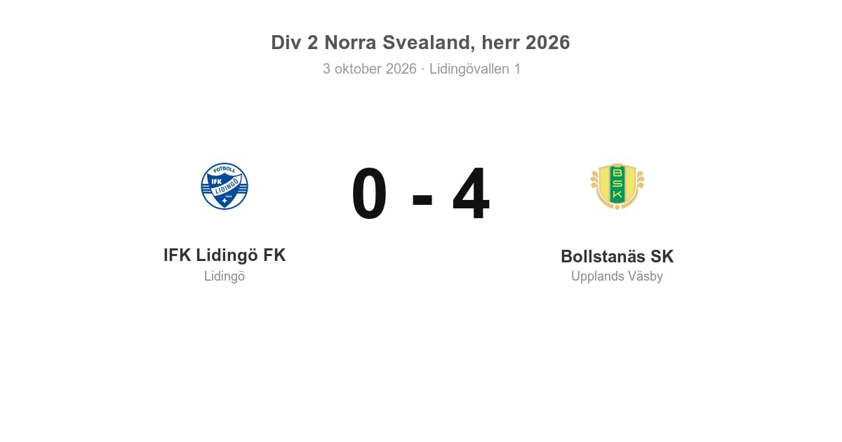 IFK Lidingö FK föll hemma mot Bollstanäs SK