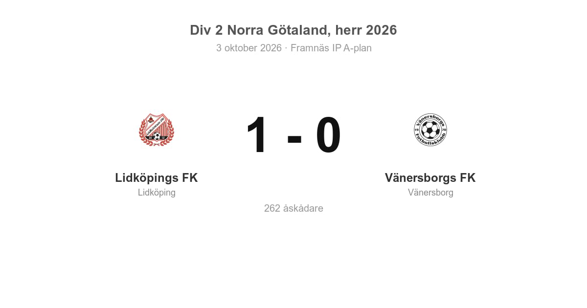 Vänersborgs FK föll i bortamatchen mot Lidköpings FK