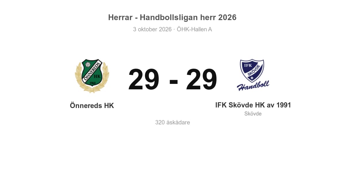 Poäng för IFK Skövde HK av 1991 borta mot Önnereds HK
