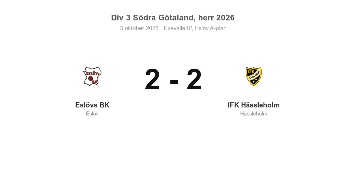 Eslövs BK spelade oavgjort hemma mot IFK Hässleholm