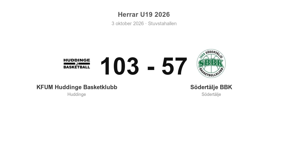 Södertälje BBK föll borta mot KFUM Huddinge Basketklubb