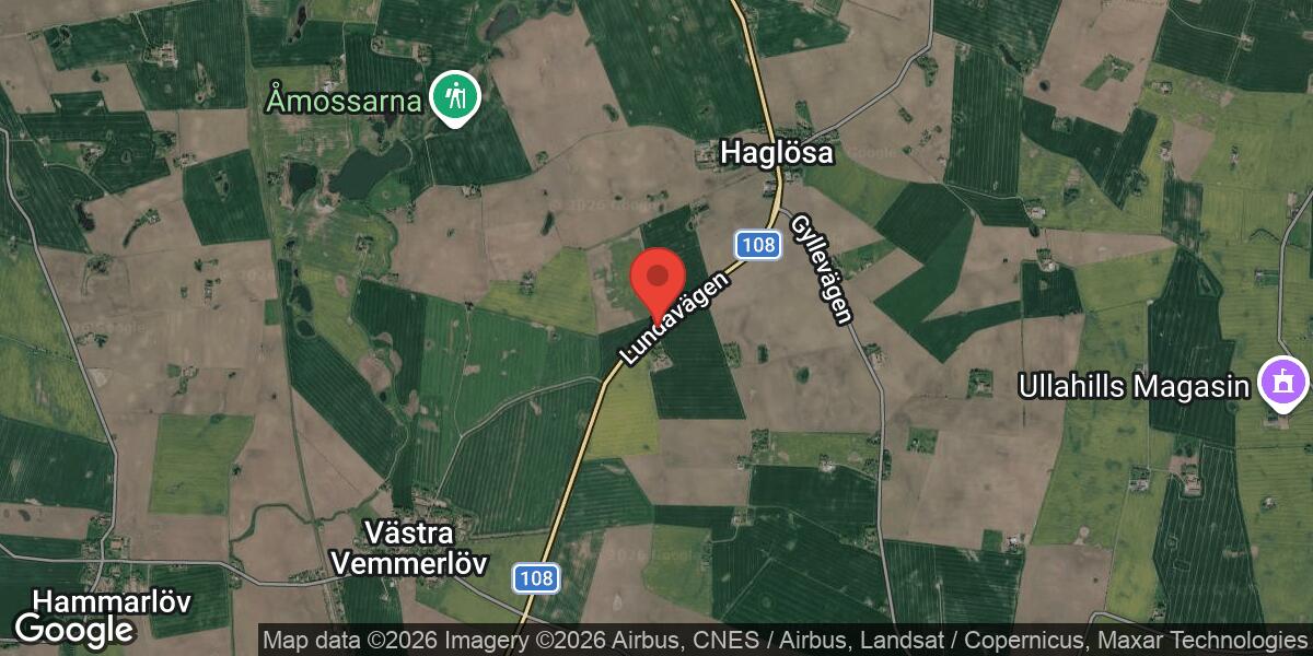 Singelolycka på väg 108 mellan V Vemmerlöv och Haglösa