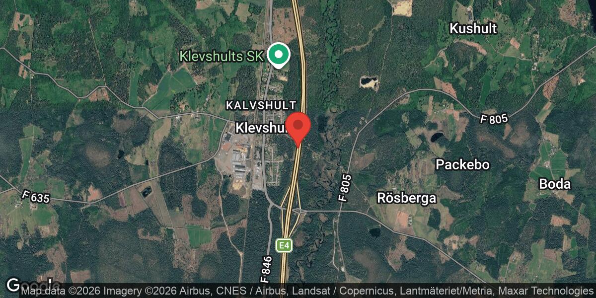 Brand i fordon påverkar E4 mellan Skillingaryd S och Klevshult