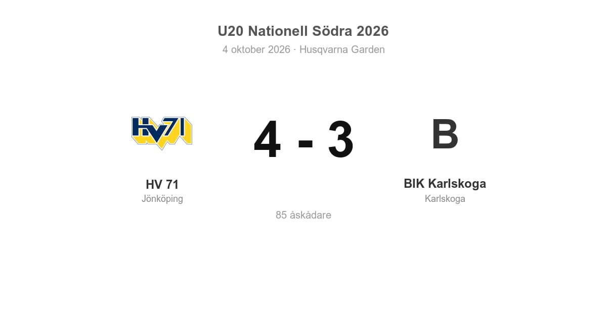 HV 71 vann hemma mot BIK Karlskoga