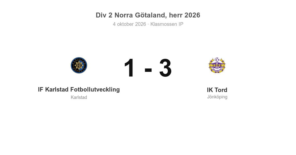 IF Karlstad Fotbollutveckling föll hemma mot IK Tord