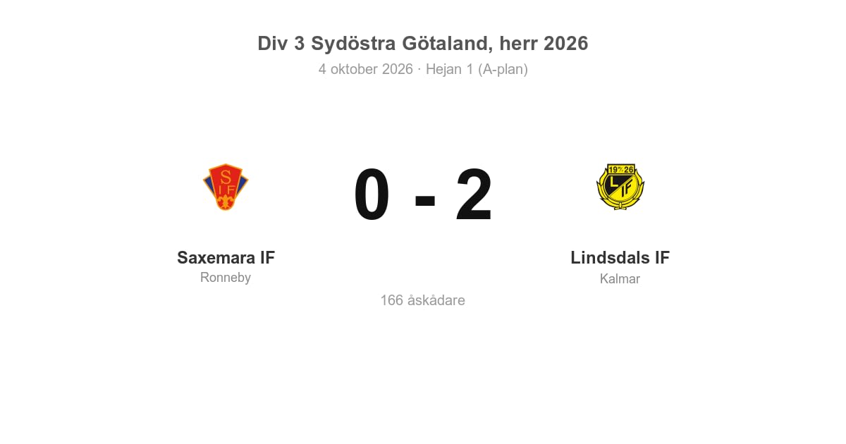 Förlust mot Lindsdals IF på hemmaplan
