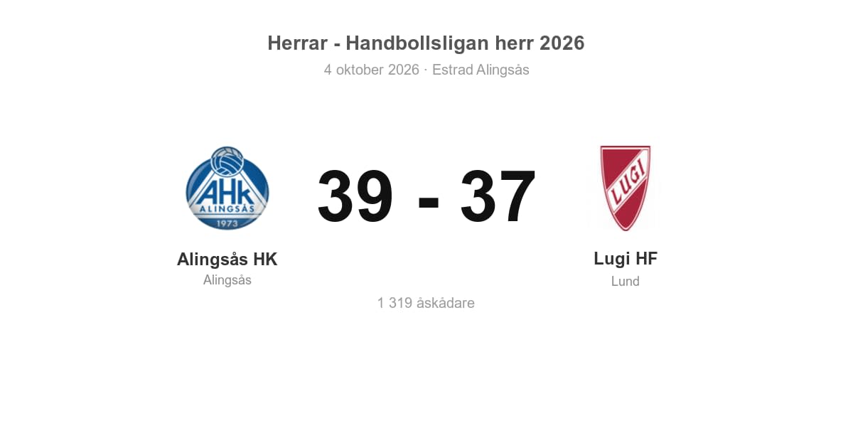 Lugi HF föll mot Alingsås HK i bortamatchen