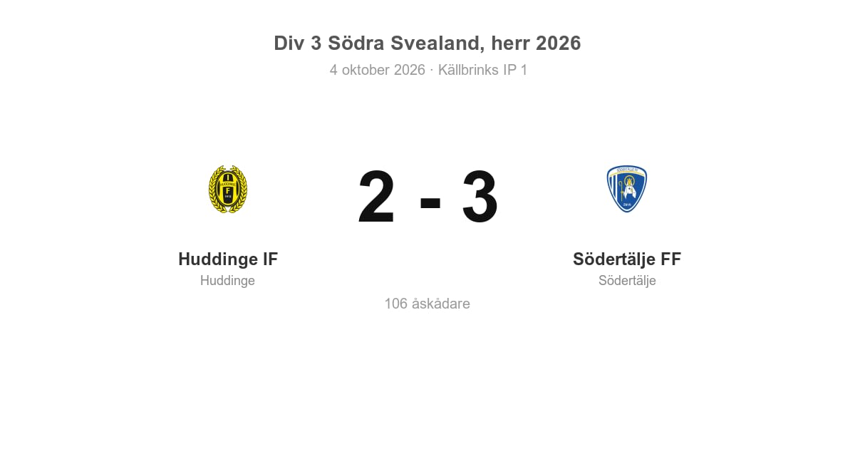 Södertälje FF vann bortamatchen mot Huddinge IF