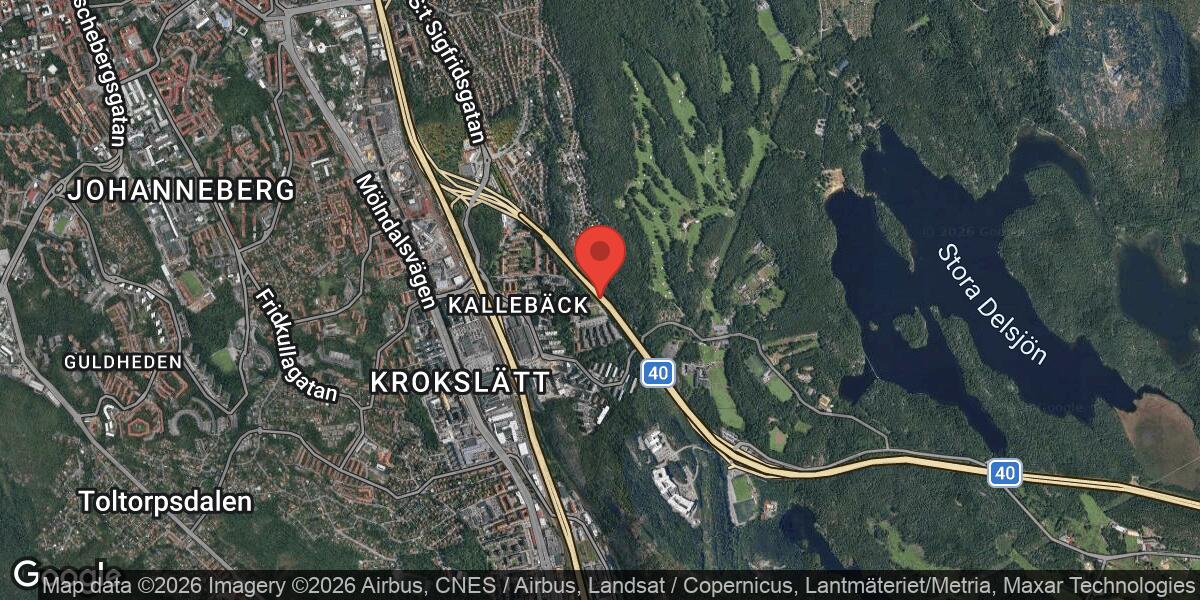 Krock på väg 40 vid Delsjömotet