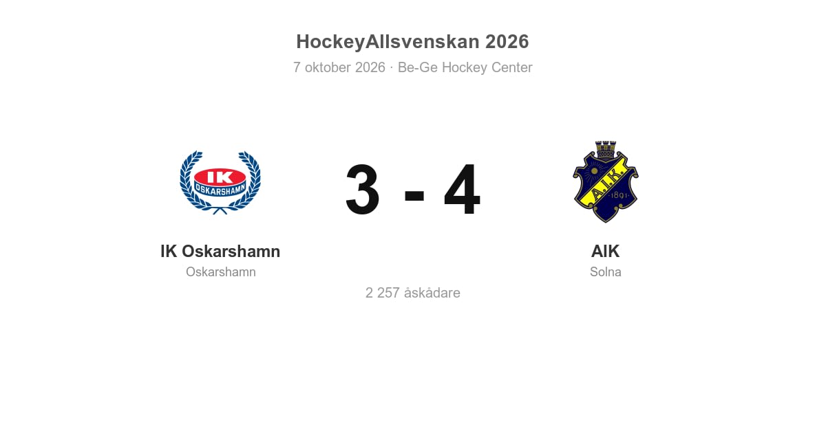 AIK vann bortamatchen mot IK Oskarshamn