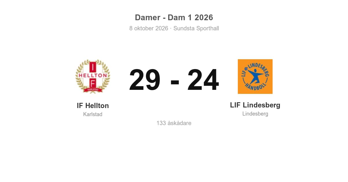 LIF Lindesberg föll i bortamötet med IF Hellton