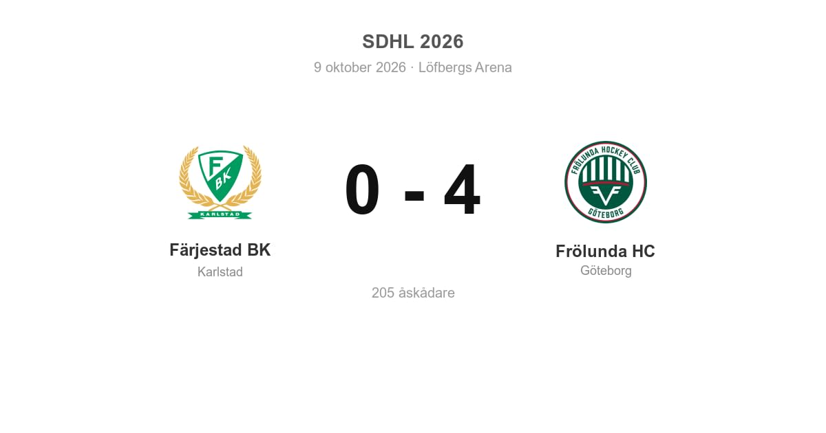 Vinst för Frölunda HC i bortamatchen mot Färjestad BK