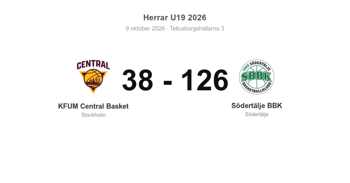 Södertälje BBK vann bortamatchen mot KFUM Central Basket