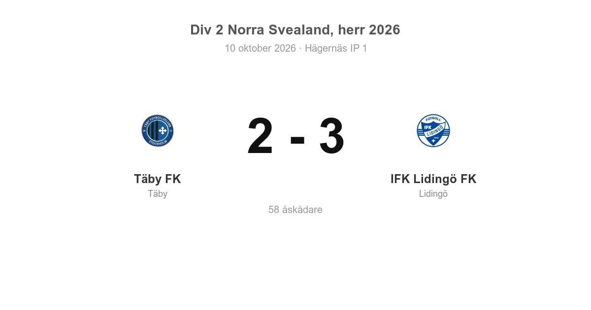 Täby FK föll hemma mot IFK Lidingö FK