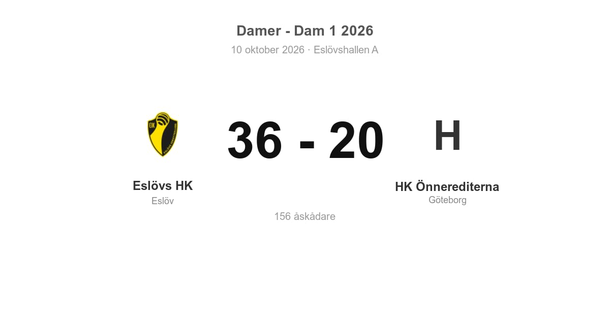 Eslövs HK vann hemma mot HK Önnerediterna