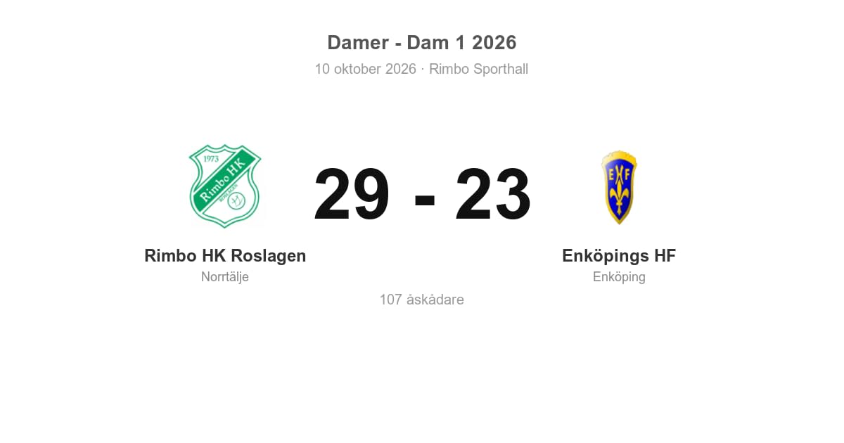 Förlust för Enköpings HF borta mot Rimbo HK Roslagen