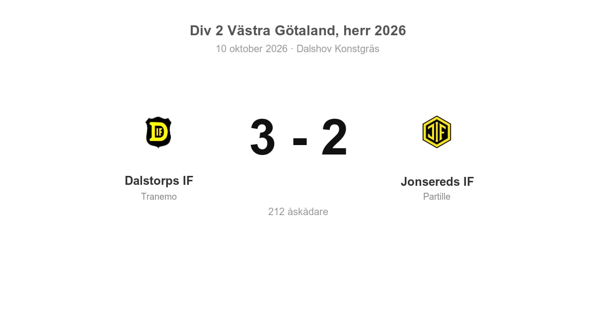 Dalstorps IF vann hemmamatchen mot Jonsereds IF