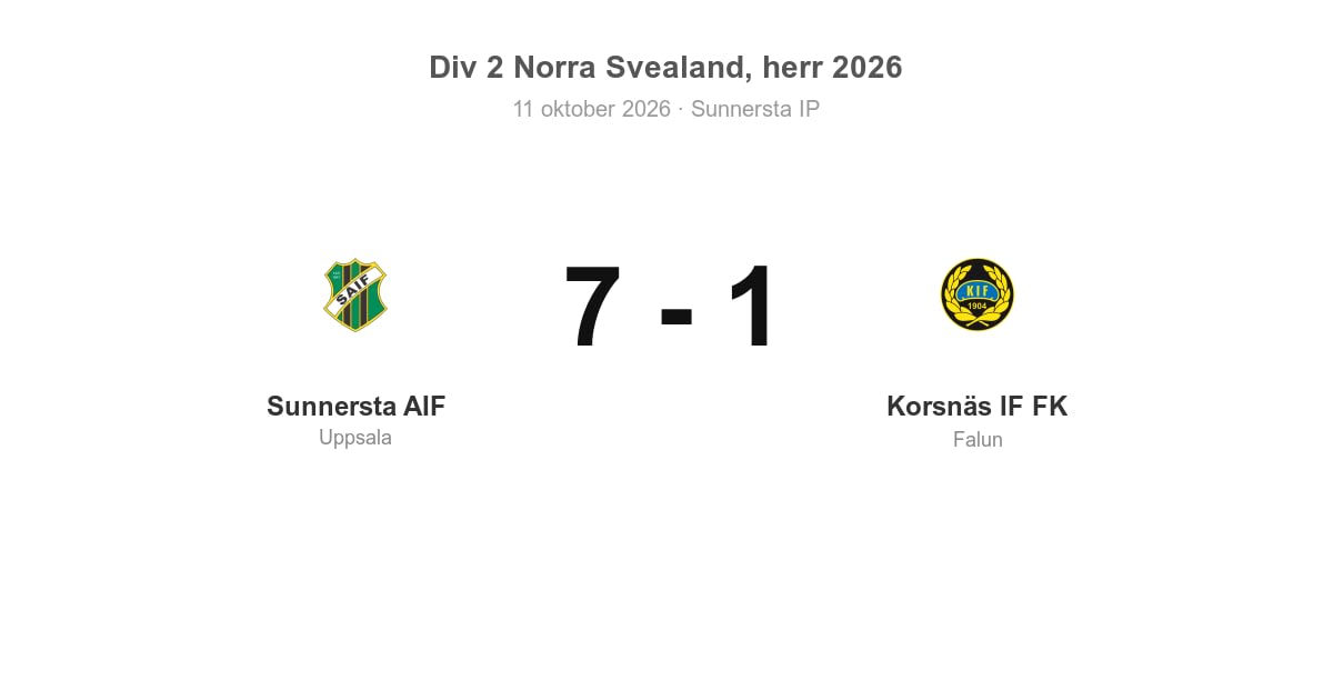 Sunnersta AIF vann hemma mot Korsnäs IF FK