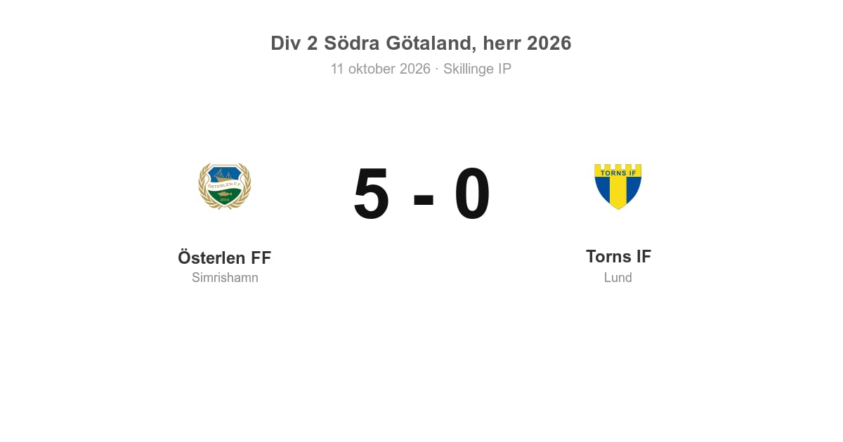 Österlen FF vann hemma mot Torns IF