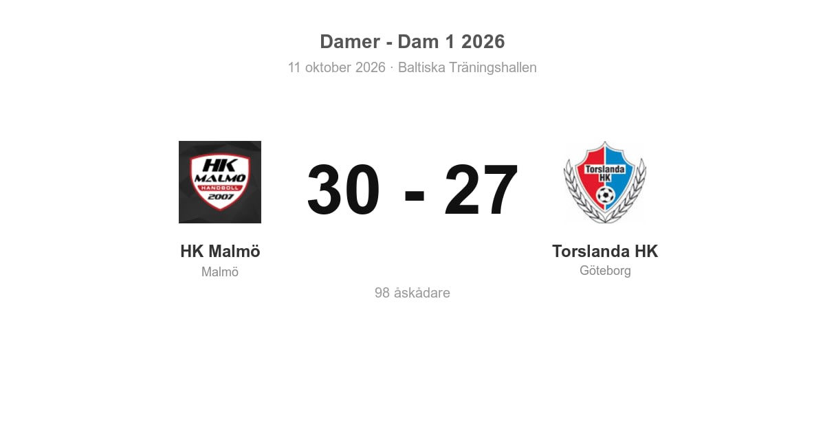 Vinst mot Torslanda HK på hemmaplan