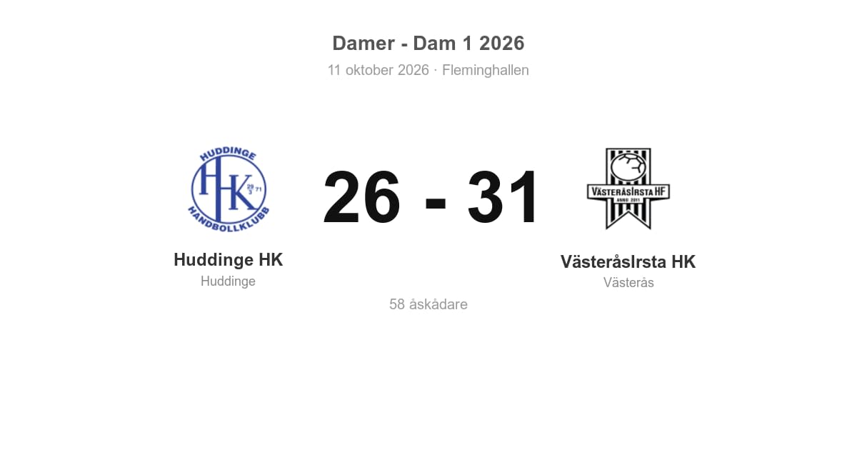 VästeråsIrsta vann borta mot Huddinge HK