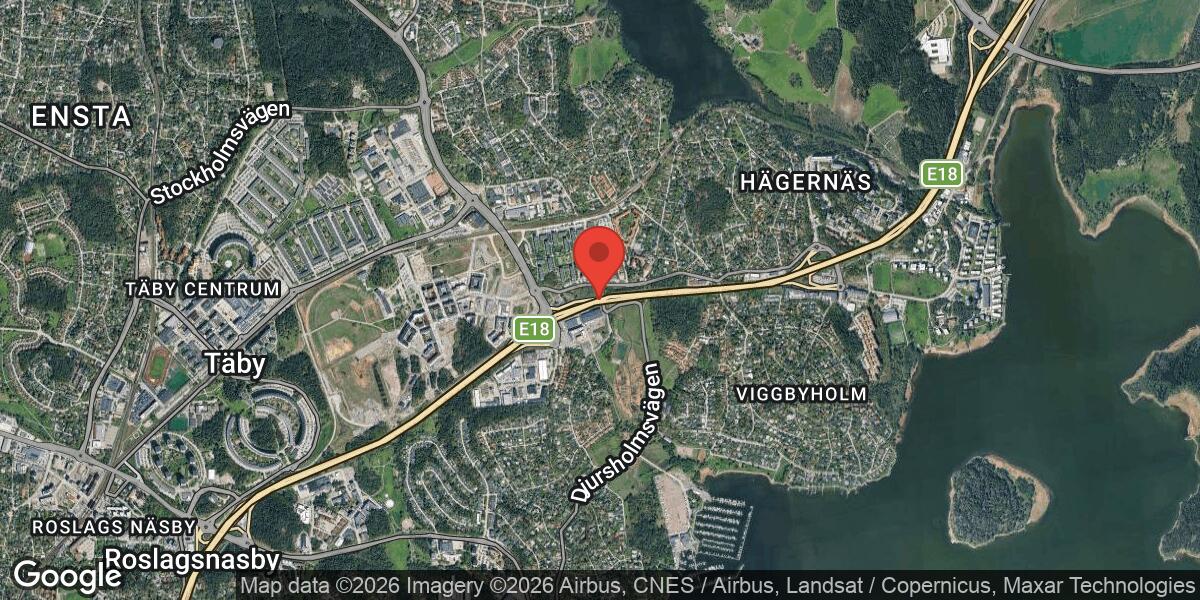 Vägarbete på E18 vid Viggbyholm i riktning mot Stockholm