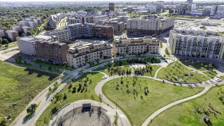 Säljstart för Parkutsikten: 44 bostäder i två bågformade hus vid Nobelparken i Lund
