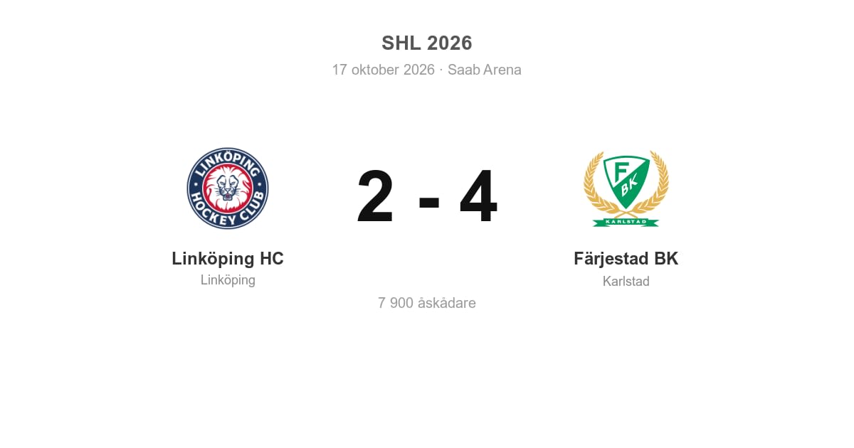 Förlust mot Färjestad BK på hemmaplan