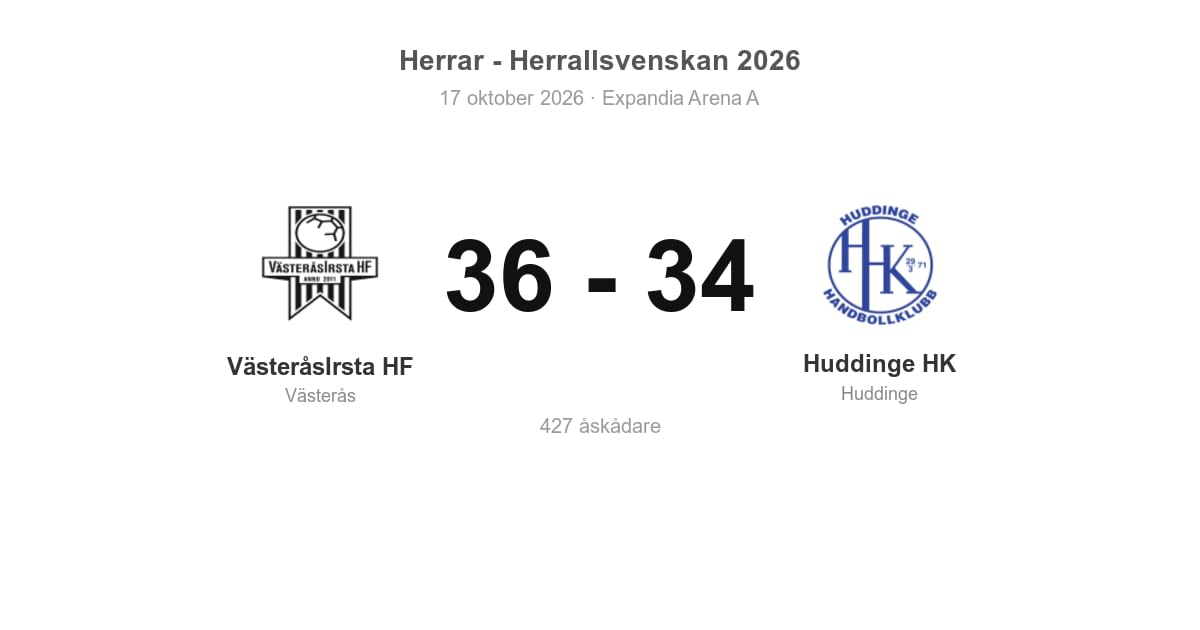 VästeråsIrsta HF vann hemma mot Huddinge HK