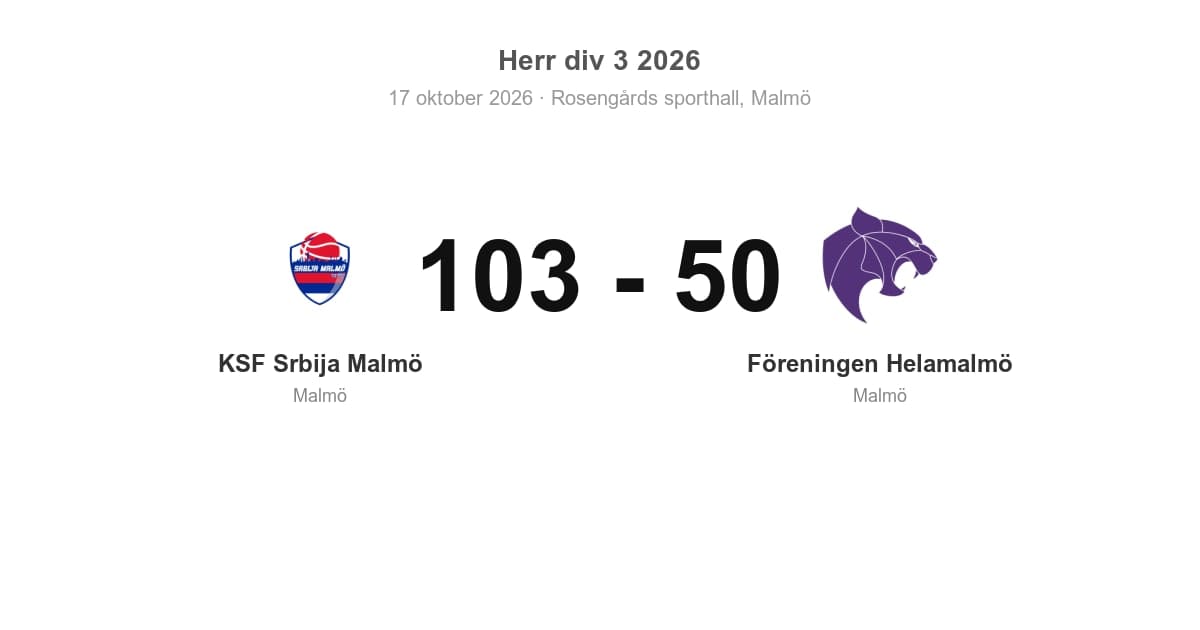 Vinst för KSF Srbija Malmö i hemmamatchen mot Föreningen Helamalmö