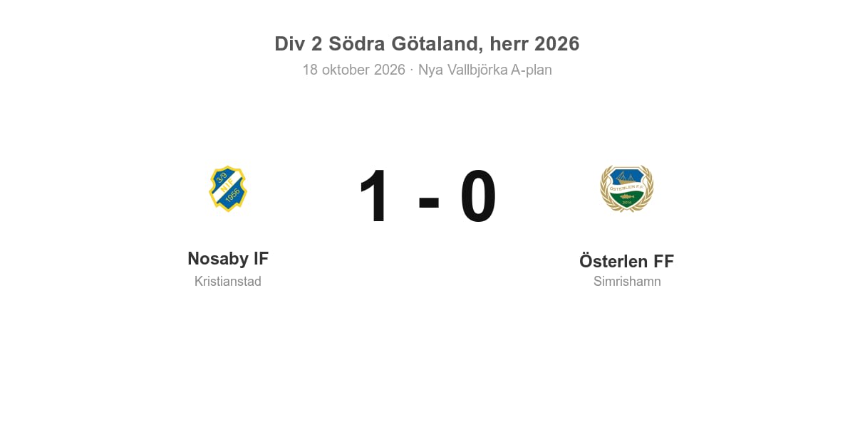 Österlen FF föll i bortamötet med Nosaby IF