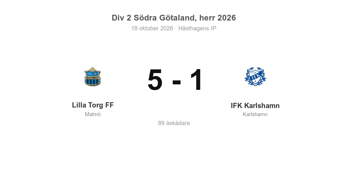 IFK Karlshamn föll i bortamötet med Lilla Torg FF