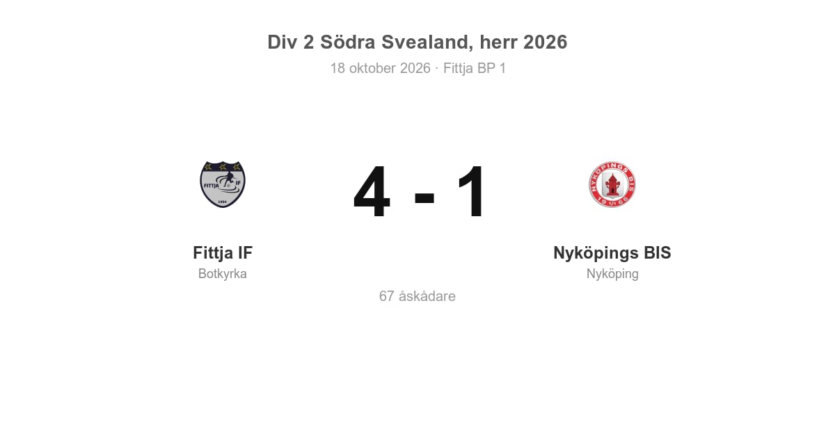 Vinst för Fittja IF hemma mot Nyköpings BIS