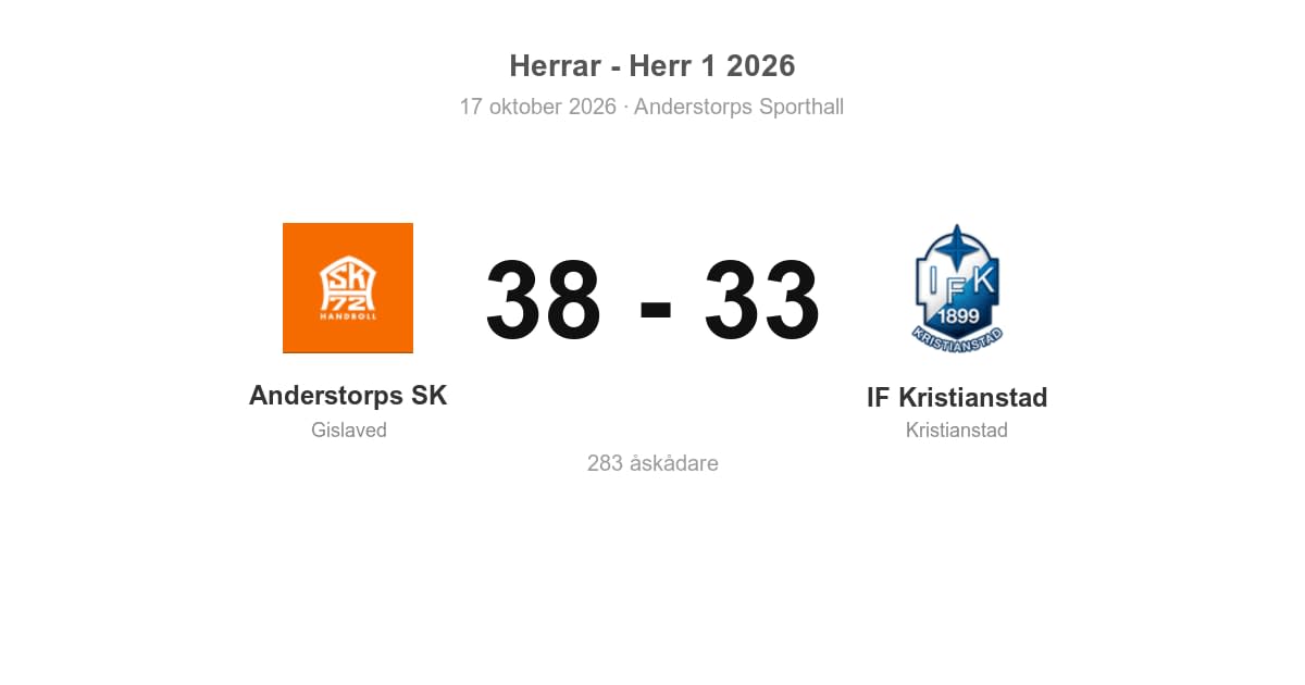 Vinst för Anderstorps SK hemma mot IF Kristianstad