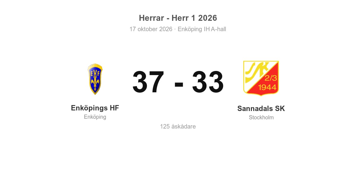Enköpings HF vann hemma mot Sannadals SK