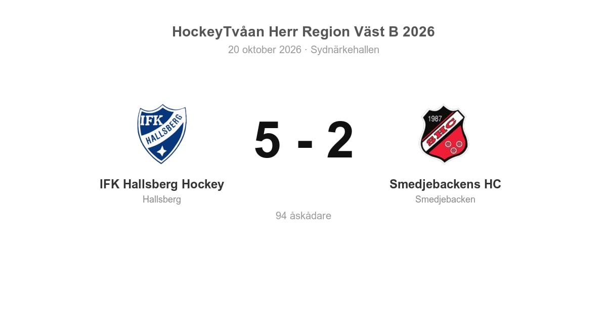 IFK Hallsberg Hockey vann hemma mot Smedjebackens HC
