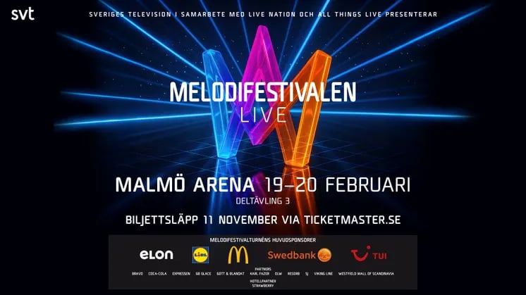 Biljetter till Melodifestivalturnén 2027 släpps 11 november – Malmö får deltävling i februari